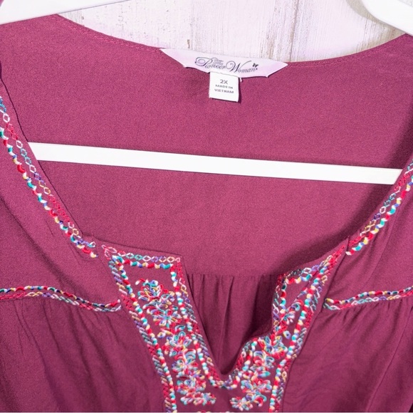 The Pioneer Woman Split Neck Embroidered Blouse Women's Plus Size 2X NWT! - Picture 4 of 16